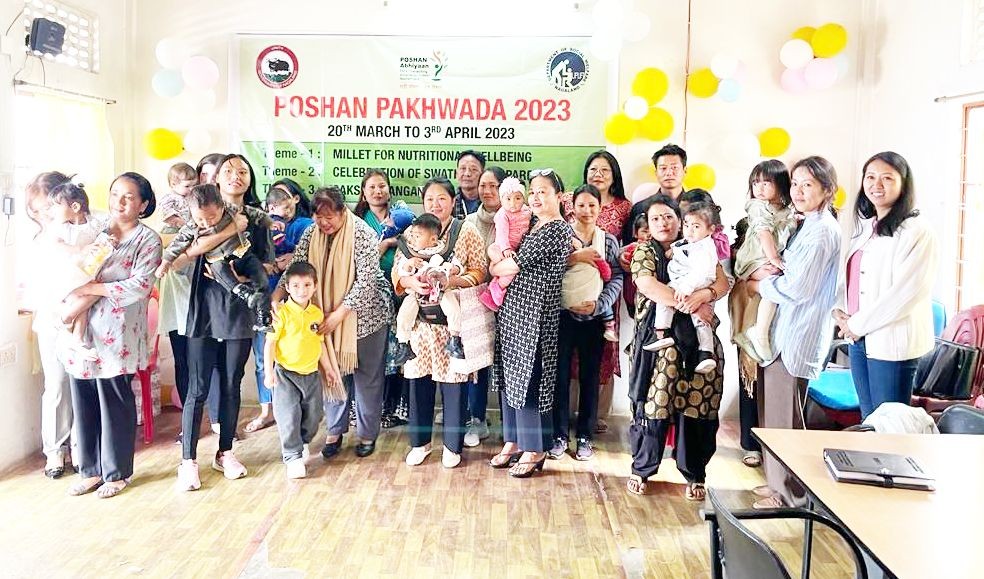 Participants of the District Healthy Baby Show at Ongpangkong South, ICDS Project Office Mokokchung on March 28.